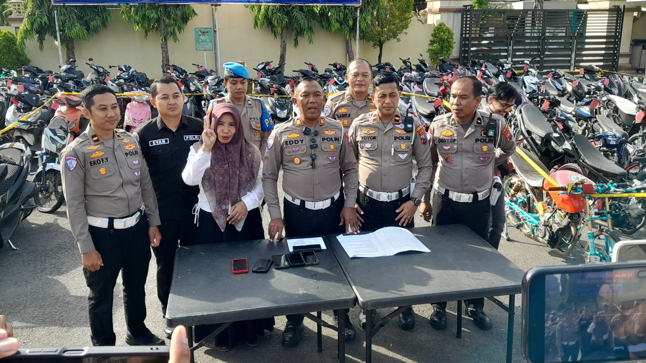 Satlantas Pamekasan Tindak Tegas Balap Liar, 138 Motor Masih Ditahan