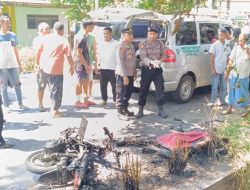 Motor Bawa Jeriken BBM Tabrak Pikap di Palengaan, Pengendara Tewas Terbakar