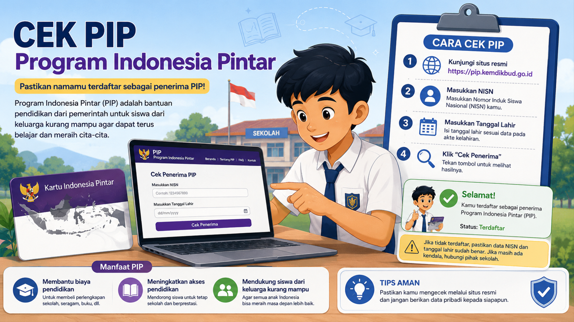 Cara Cek Penerima Program Indonesia Pintar (PIP) Secara Online, Cukup Pakai NISN dan Tanggal Lahir